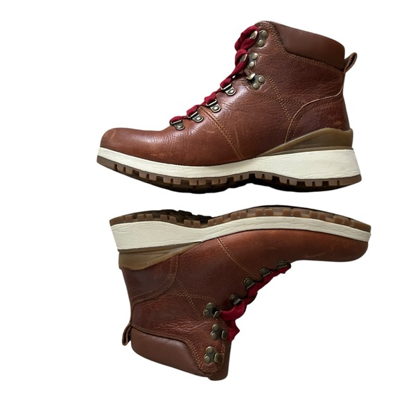 Bionica Women Dalton Red Lace Up Brown Leather Waterproof Hiking Boots Size 7.5 - Picture 8 of 10